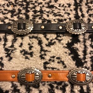 2 skinny western concho belts